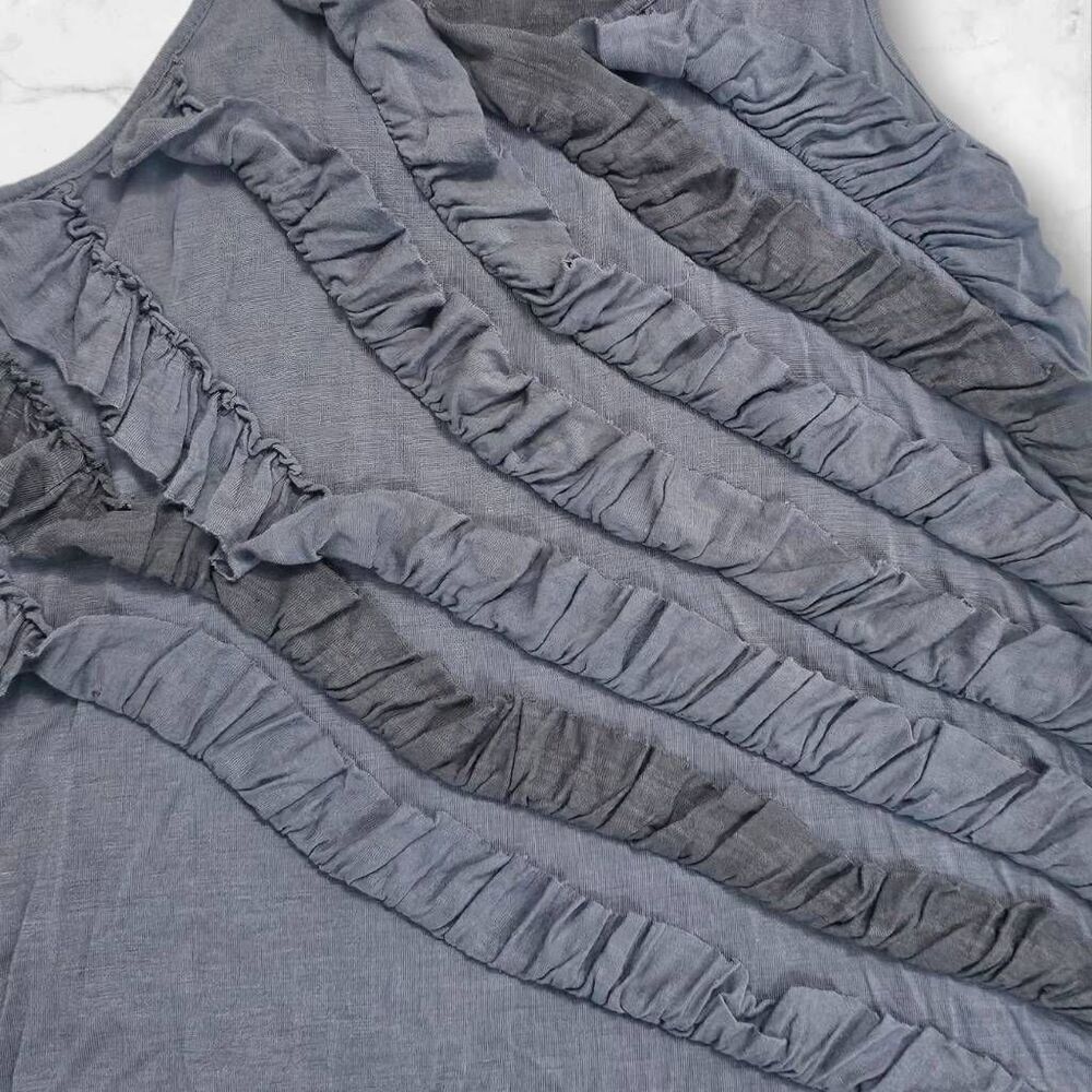 Mystree Gray Ruffle Tank Top Size Small - Picture 3 of 4